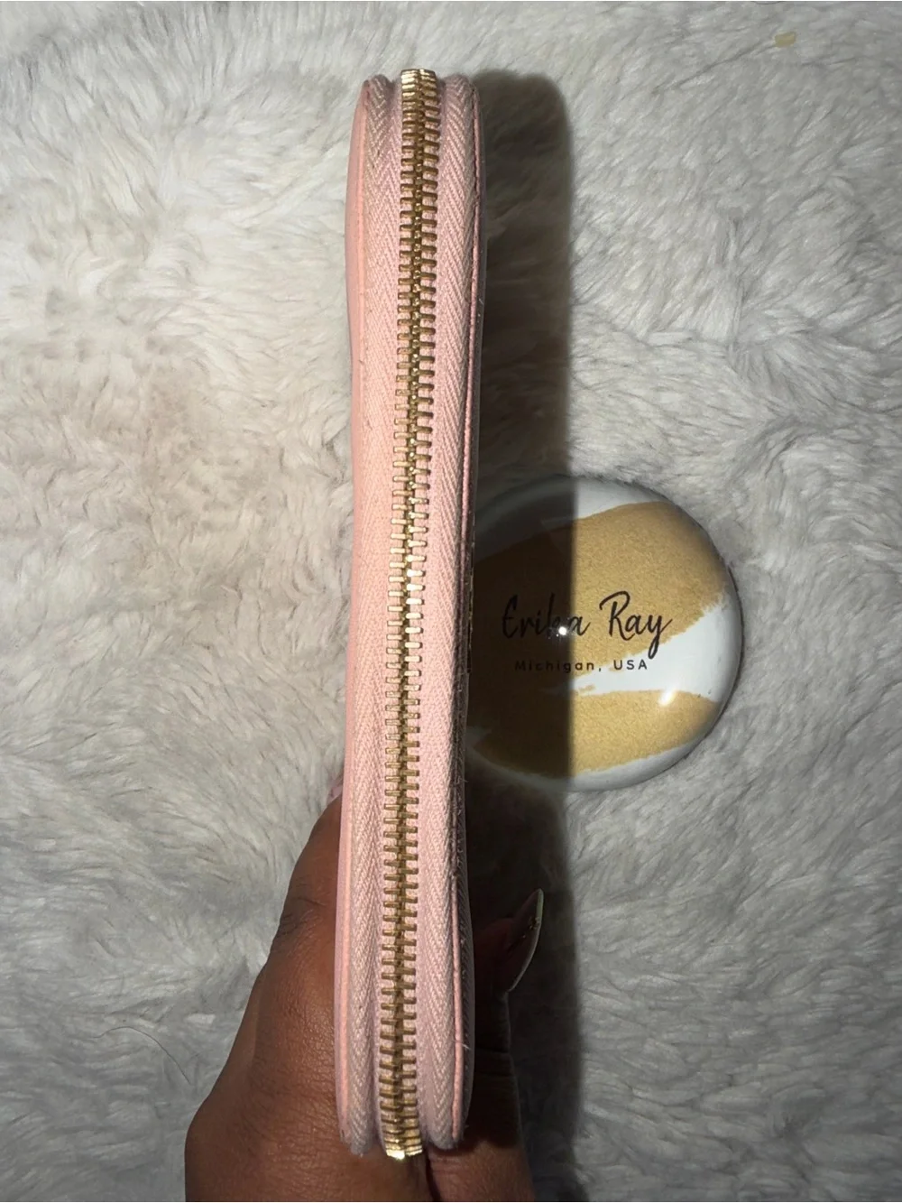 Prada Pink Saffiano Zip Wallet- PRELOVED CONDITION